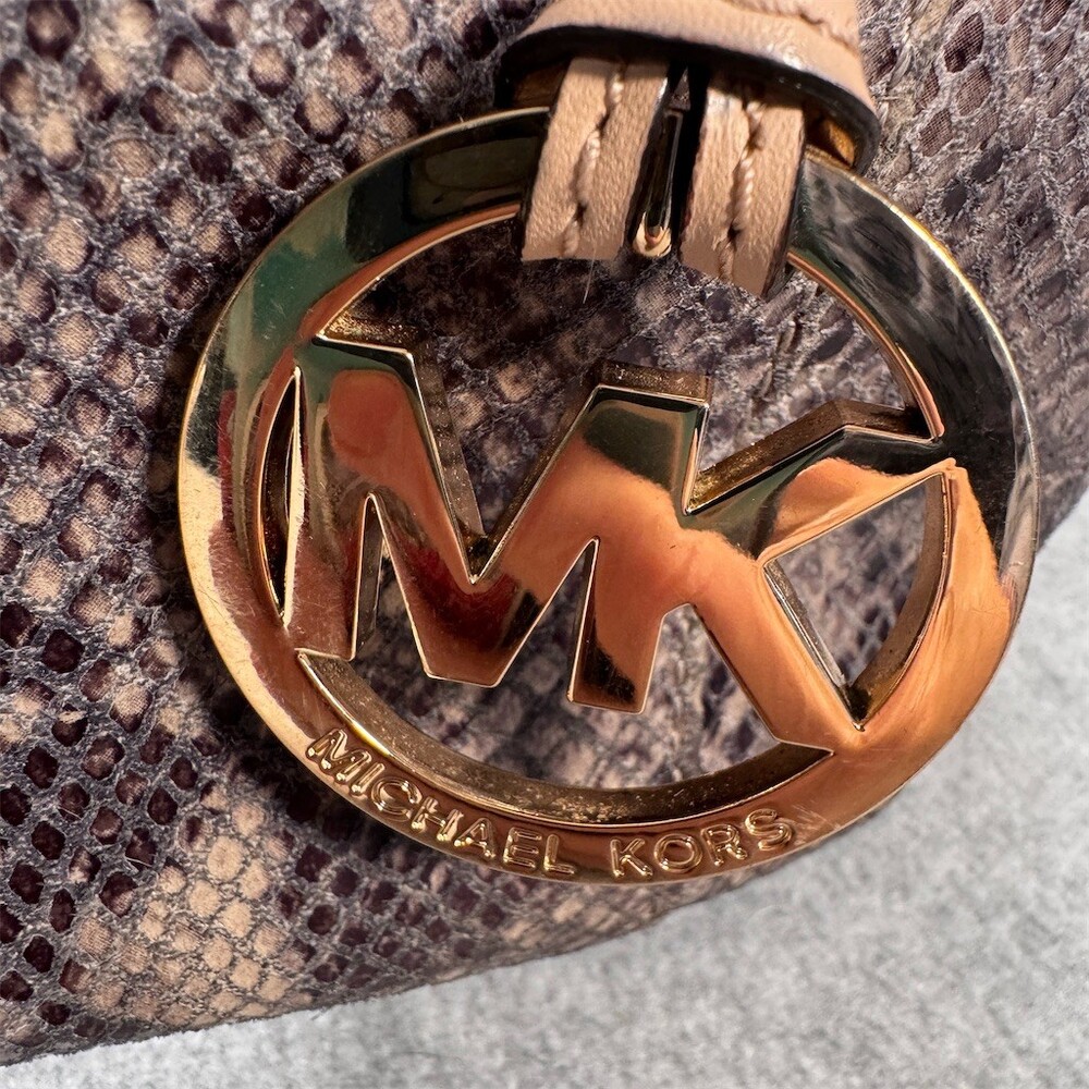 Michael Kors Jet Set aPython Embossed LeatherTote… - image 2